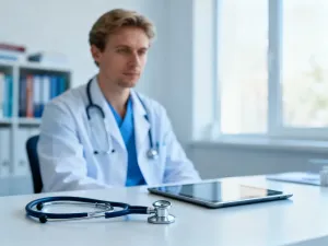 Mechanik w czystym kombinezonie naprawia silnik samochodu w nowoczesnym, profesjonalnym warsztacie.